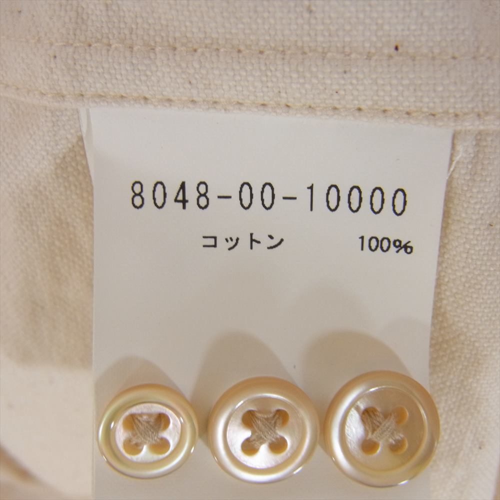 Nigel Cabourn ナイジェルケーボン BRITISH OFFICERS SHIRT ブリティッシュ オフィサーズ 長袖 シャツ オフホワイト系 50【極上美品】【中古】