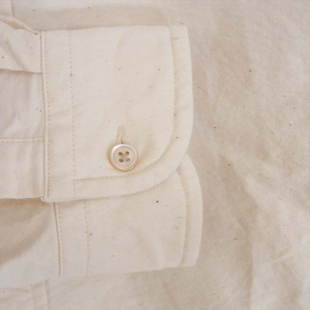 Nigel Cabourn ナイジェルケーボン BRITISH OFFICERS SHIRT ブリティッシュ オフィサーズ 長袖 シャツ オフホワイト系 50【極上美品】【中古】