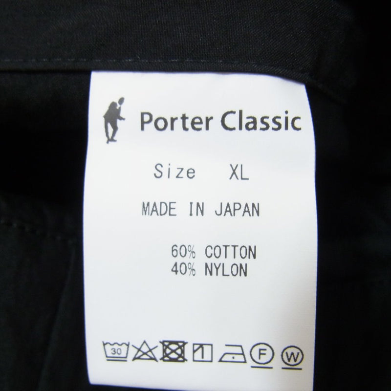 PORTER CLASSIC ポータークラシック PC-035-2140-0010-0015 POPLIN BEPOP SHORTS ポプリン ショーツ ショート ハーフ パンツ ブラック系 XL【新古品】【未使用】【中古】