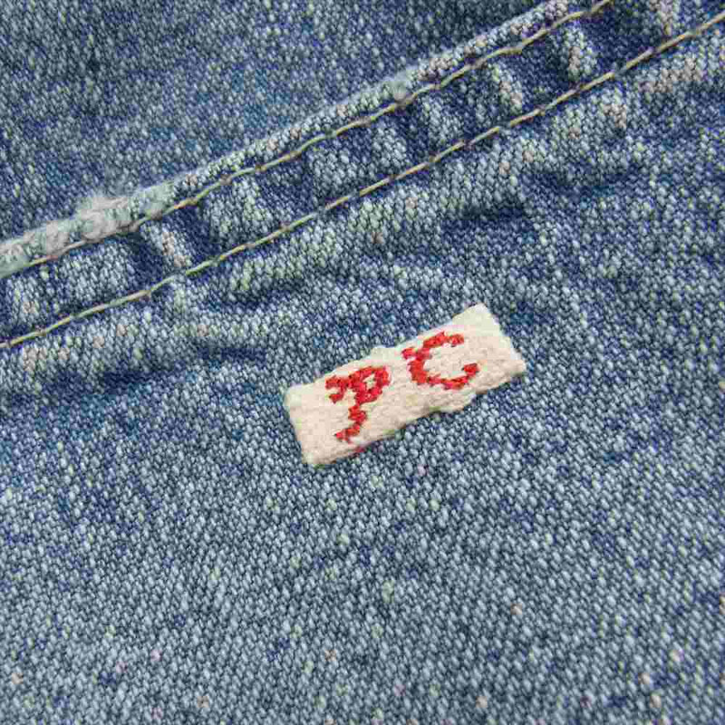 PORTER CLASSIC ポータークラシック PC-005-2619-040-0004 CANNERY ROW DENIM PAINTER PANTS キャナリー 刺繍 ダメージ加工 ペインター デニム パンツ インディゴブルー系 4【新古品】【未使用】【中古】