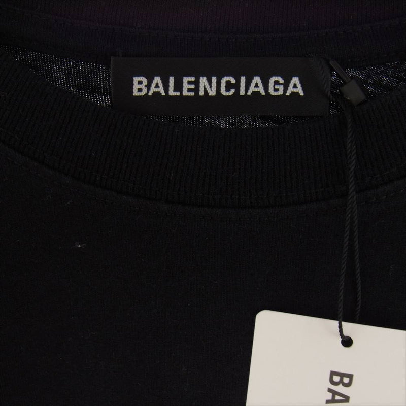 BALENCIAGA バレンシアガ 19SS 556148 TDV51 BB ロゴ プリント 半袖 クルーネック Tシャツ ブラック系 M【極上美品】【中古】