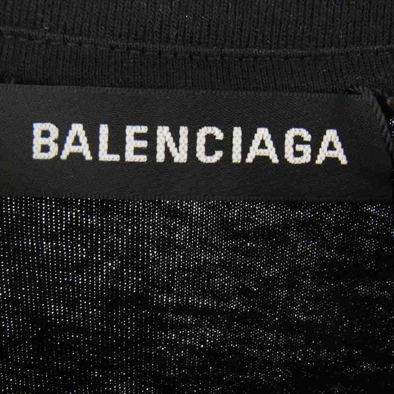 BALENCIAGA バレンシアガ 19SS 556148 TDV51 BB ロゴ プリント 半袖 クルーネック Tシャツ ブラック系 M【極上美品】【中古】