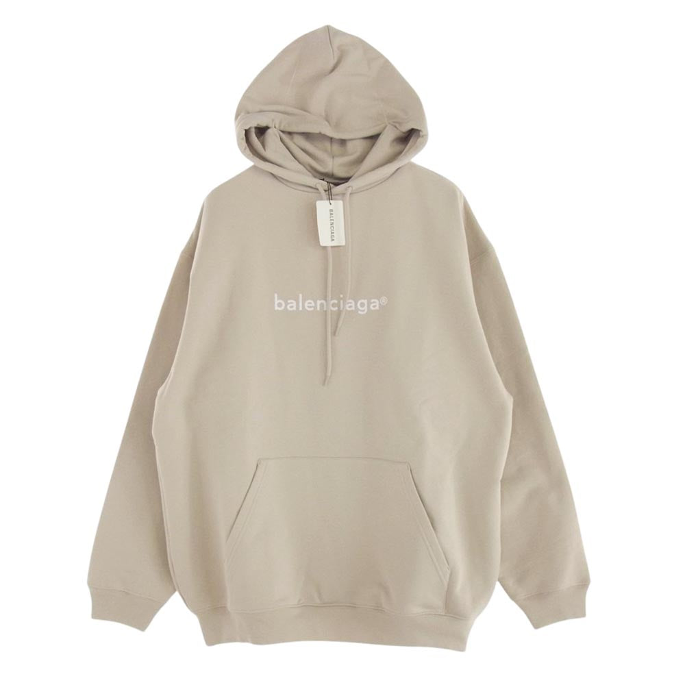 BALENCIAGA バレンシアガ 20AW 570811 TIV55 NEW COPYRIGHT MEDIUM FIT HOODIE コピーライト ロゴプリント プルオーバー フーディー パーカー オフホワイト系 XS【極上美品】【中古】