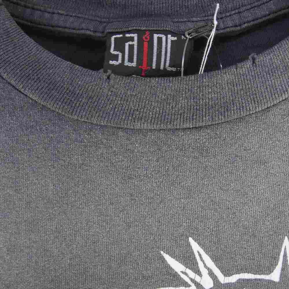 SAINT MICHAEL セントマイケル 24SS SM-YS3-0000-C45 LM SS TEE ST KINGDOM キングダム プリント ダメージ加工 ヴィンテージ加工 半袖 Tシャツ グレー系 M【新古品】【未使用】【中古】