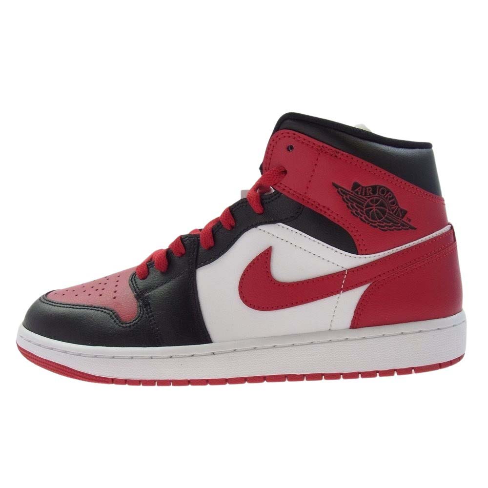 NIKE ナイキ BQ6472-079 WMNS Air Jordan 1 Mid Bred Toe ウィメンズ エアジョーダン1 ミッド ブレッド トゥ スニーカー レッド系 27.5cm【新古品】【未使用】【中古】