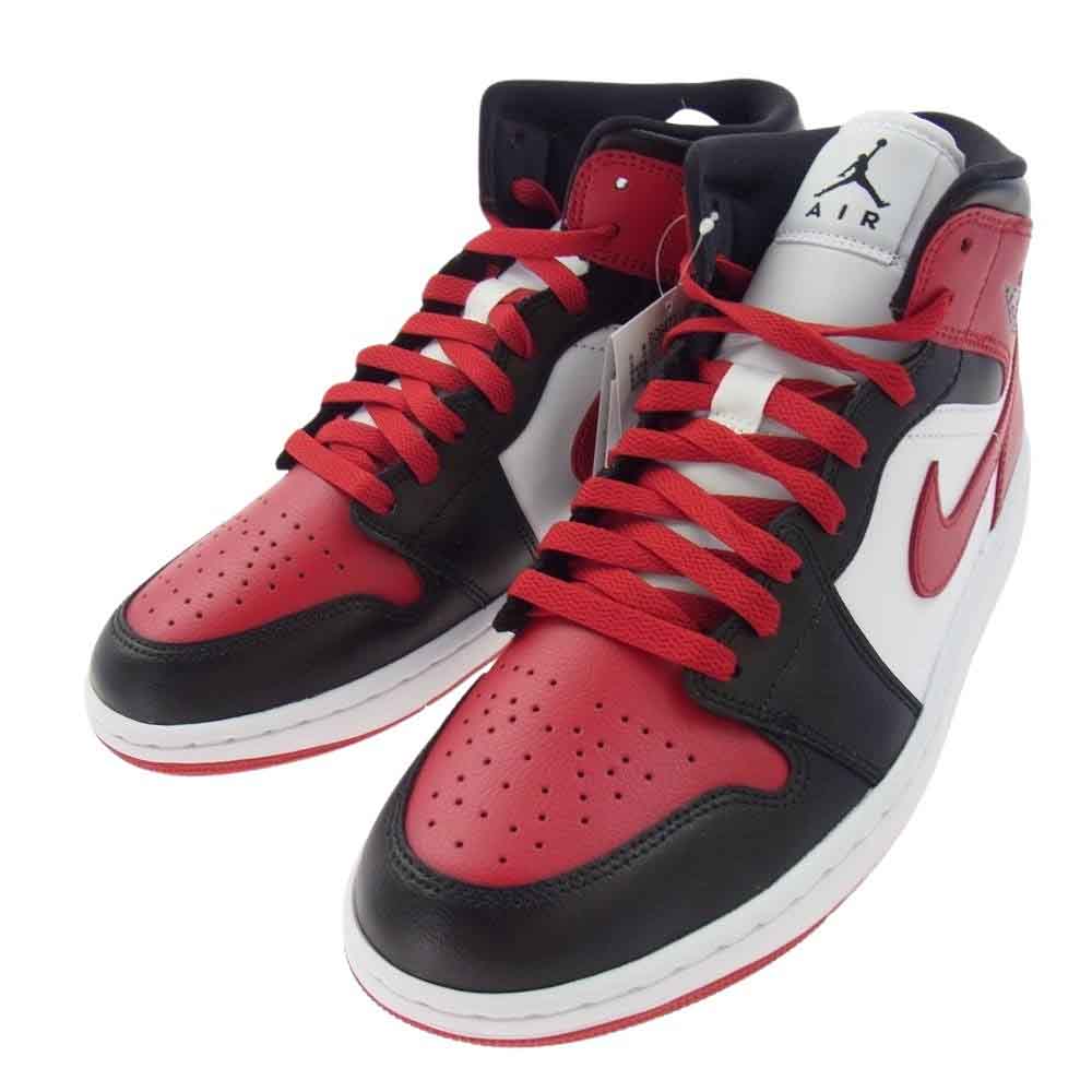 NIKE ナイキ BQ6472-079 WMNS Air Jordan 1 Mid Bred Toe ウィメンズ エアジョーダン1 ミッド ブレッド トゥ スニーカー レッド系 27.5cm【新古品】【未使用】【中古】