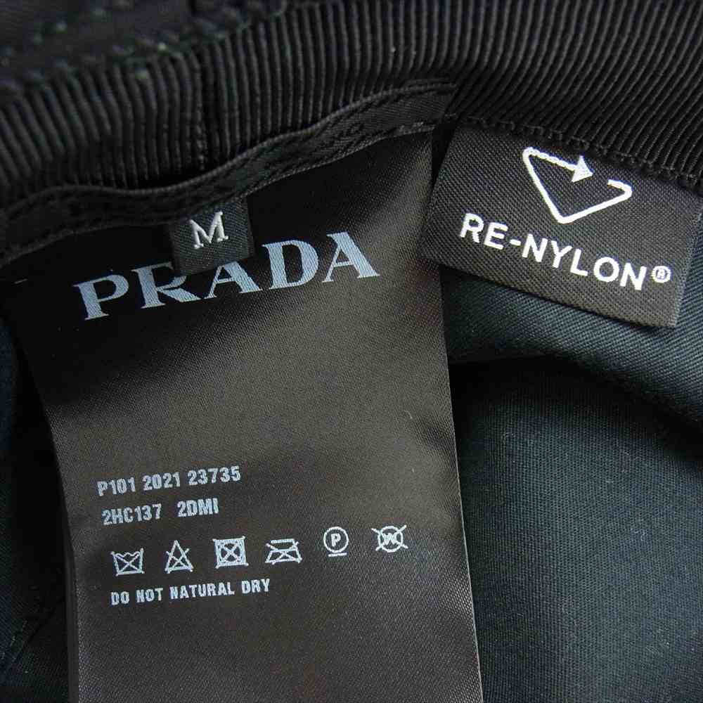 PRADA プラダ 2HC137 CAPPELLI RE-NYLON トライアングルロゴ 三角ロゴプレート バケットハット ブラック系 M【中古】
