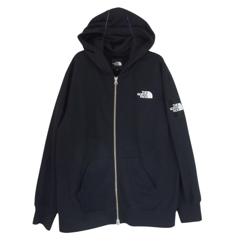 THE NORTH FACE ノースフェイス NT12037 Square Logo Zip Hoodie スクエア ロゴ フル ジップ フーディ パーカー ブラック系 M【中古】