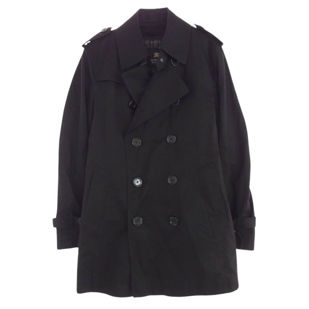 BURBERRY BLACK LABEL バーバリーブラックレーベル D1A44-406-09 ノバチェック柄 ライナー付き トレンチ コート ブラック系 S【中古】