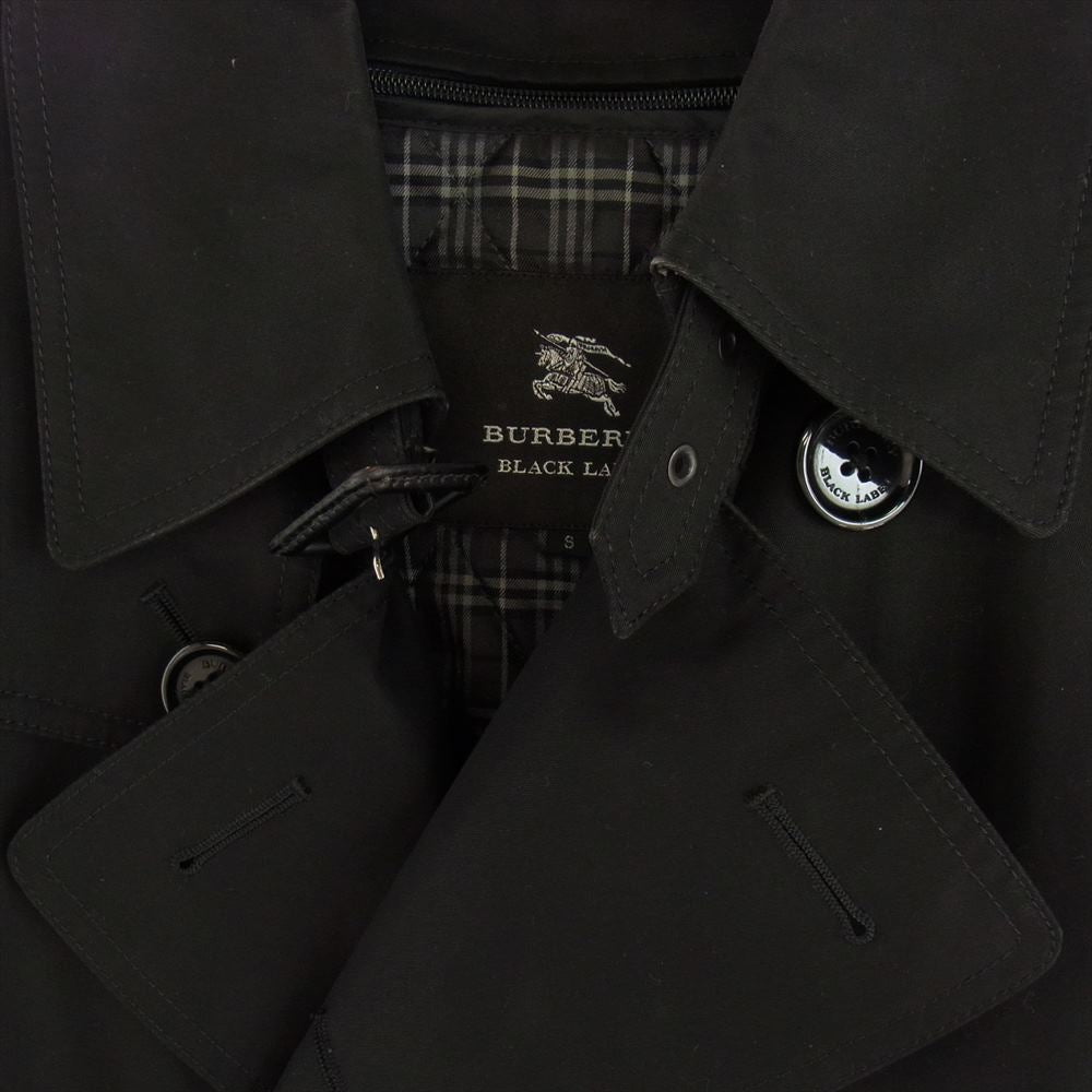 BURBERRY BLACK LABEL バーバリーブラックレーベル D1A44-406-09 ノバチェック柄 ライナー付き トレンチ コート ブラック系 S【中古】