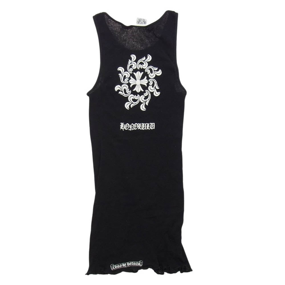 CHROME HEARTS クロムハーツ（原本無） Honolulu Back Cross ホノルル CHシャイン プリント タンクトップ ブラック系 M【中古】