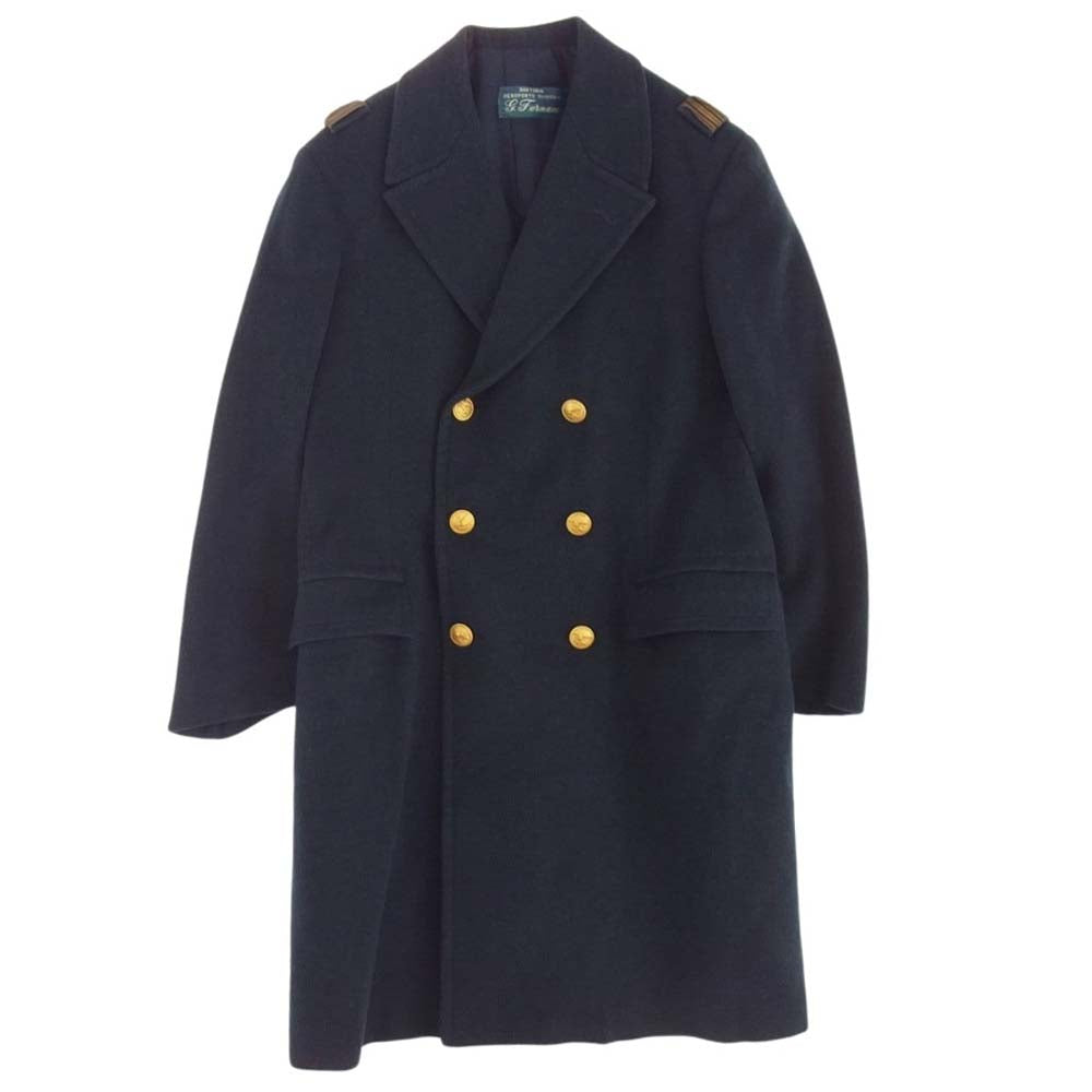 イタリア軍 エアフォース ウール ロング コート ネイビー系【中古】