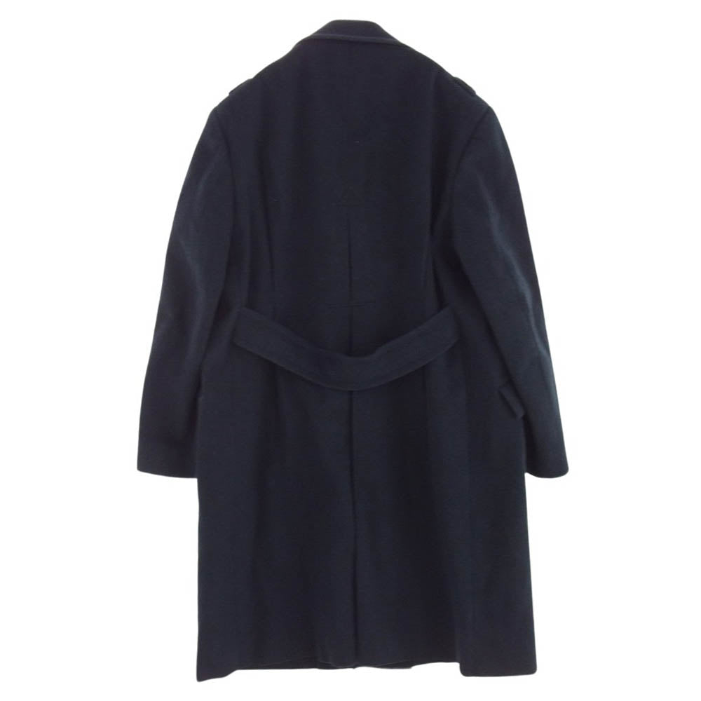 イタリア軍 エアフォース ウール ロング コート ネイビー系【中古