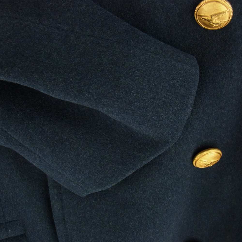 イタリア軍 エアフォース ウール ロング コート ネイビー系【中古】