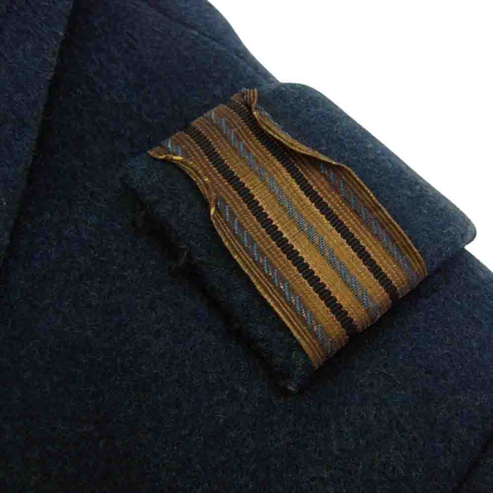 イタリア軍 エアフォース ウール ロング コート ネイビー系【中古】