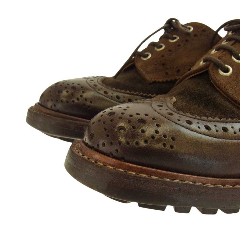 Tricker's トリッカーズ BOURTON ウィングチップ スエード レザー シューズ ブラウン系【中古】