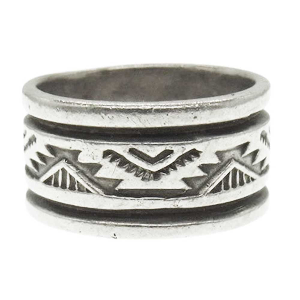 トロイ ラナー スタンプワーク シルバー リング Navajo ナバホ族 シルバー系【中古】