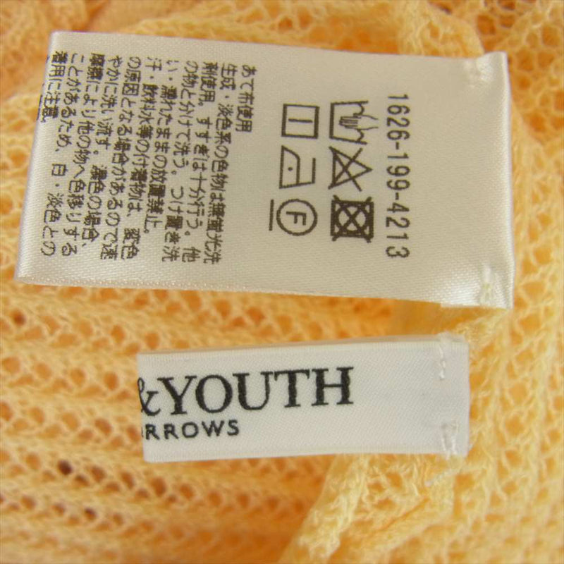 UNITED ARROWS ユナイテッドアローズ 1626-199-4213 BEAUTY&YOUTH レーヨン ブレンド メッシュ 半袖 ワンピース イエロー系 サイズ表記なし【中古】