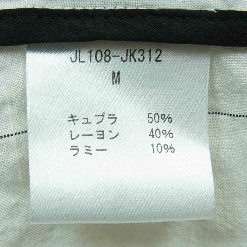 ジョンリンクス JL108-JK312 ストライプ 長袖 ブラウス ノーカラー シャツ オフホワイト系 M【中古】