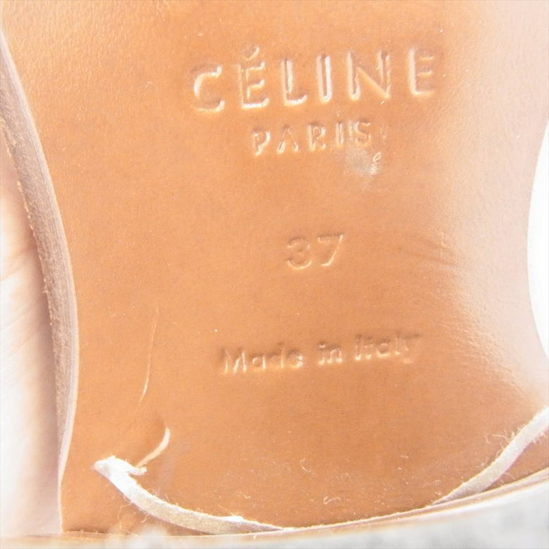 CELINE セリーヌ レザー ドレス シューズ ホワイト系 37【中古】