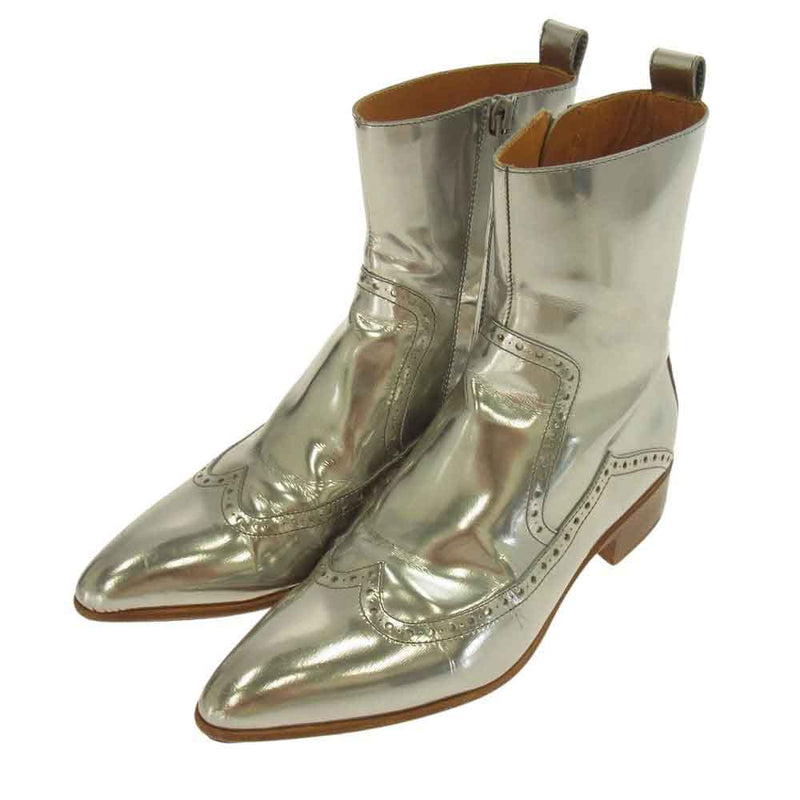 MAISON MARGIELA メゾンマルジェラ 22ライン silver western ankle boots シルバー ウェスタン アンクル ブーツ シルバー系 38【中古】