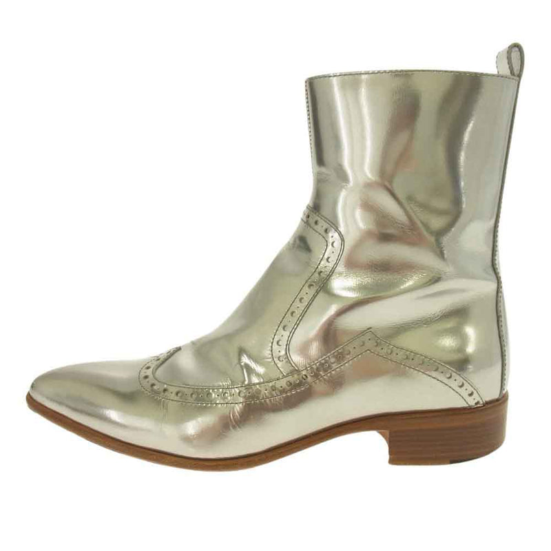 MAISON MARGIELA メゾンマルジェラ 22ライン silver western ankle boots シルバー ウェスタン アンクル ブーツ シルバー系 38【中古】