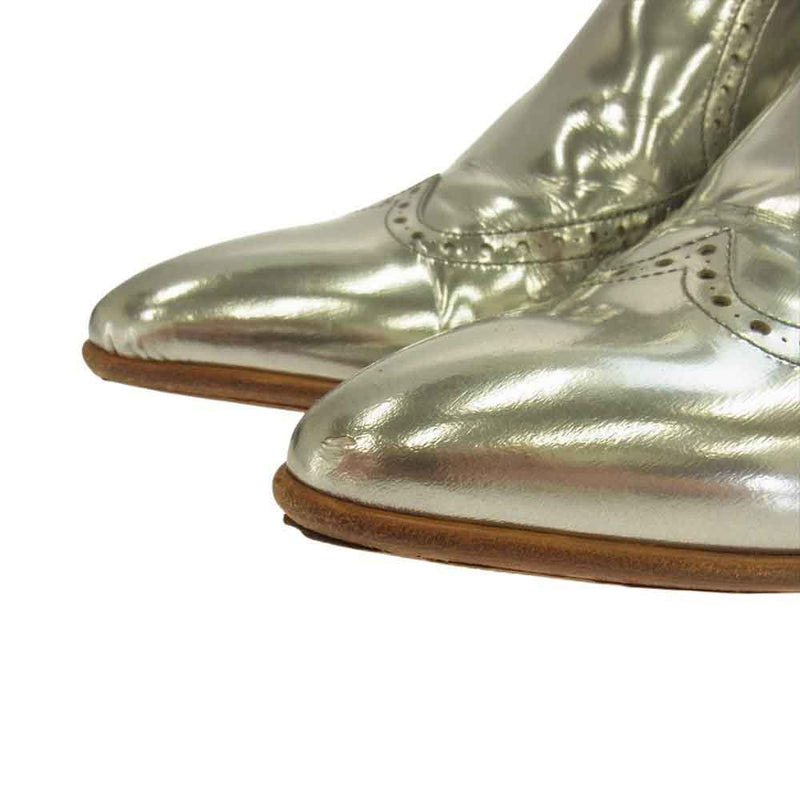 MAISON MARGIELA メゾンマルジェラ 22ライン silver western ankle boots シルバー ウェスタン アンクル ブーツ シルバー系 38【中古】