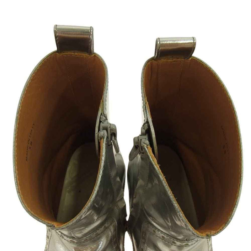 MAISON MARGIELA メゾンマルジェラ 22ライン silver western ankle boots シルバー ウェスタン アンクル ブーツ シルバー系 38【中古】