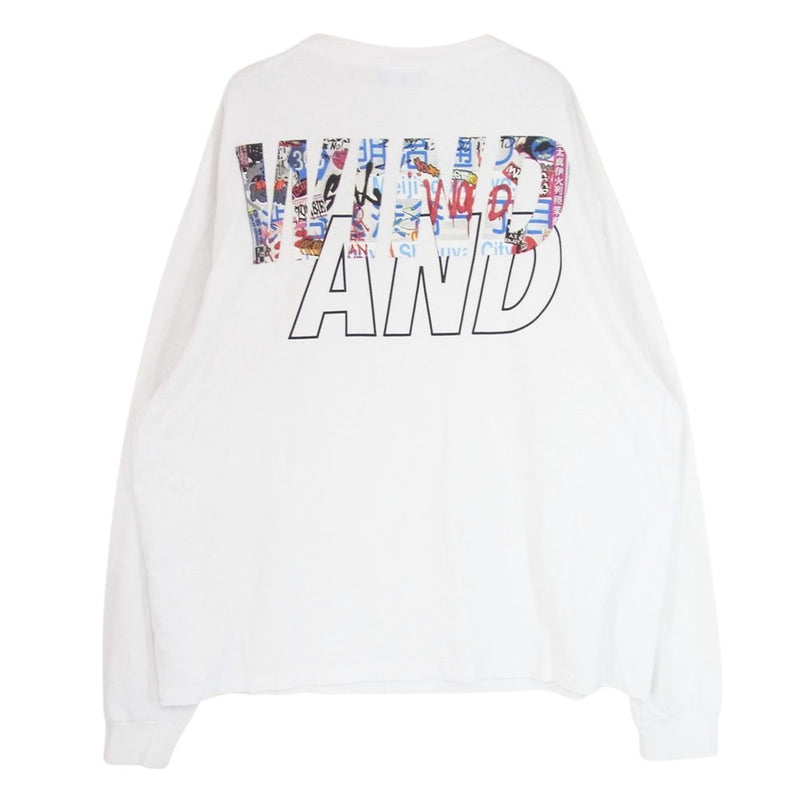 WIND AND SEA ウィンダンシー WDS-C-LKY-23-Q3-06 ビックロゴ プリント ロングスリーブ ロンT 長袖 Tシャツ ホワイト系 XL【中古】