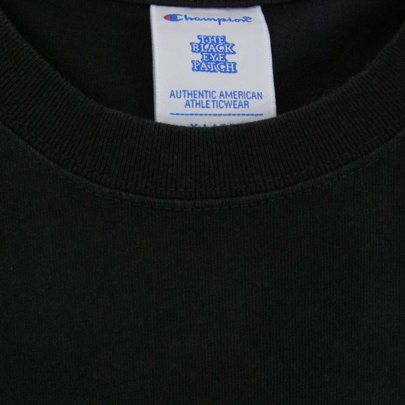 ブラックアイパッチ C8-W422 × Champion Long Sleeve T-Shirts チャンピオン ロゴ 黒眼帯刺繍 長袖 Tシャツ ブラック系 XL【中古】