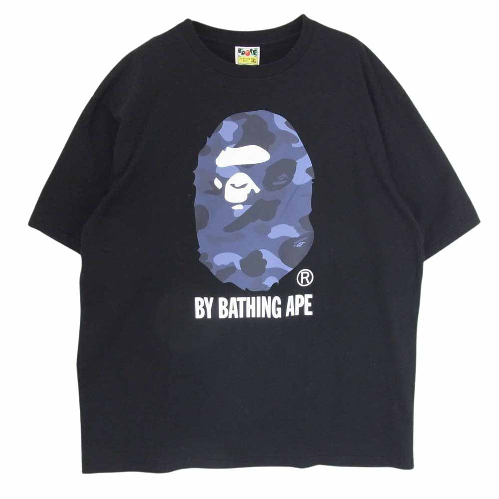 A BATHING APE アベイシングエイプ 001GDI201002H Color Camo エイプ ベイプ サル カモ ロゴ プリント 半袖 Tシャツ ブラック系 3XL【中古】