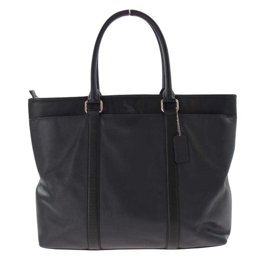 COACH コーチ F54758 2WAY トート ショルダー レザー ビジネス バッグ ネイビー系【中古】