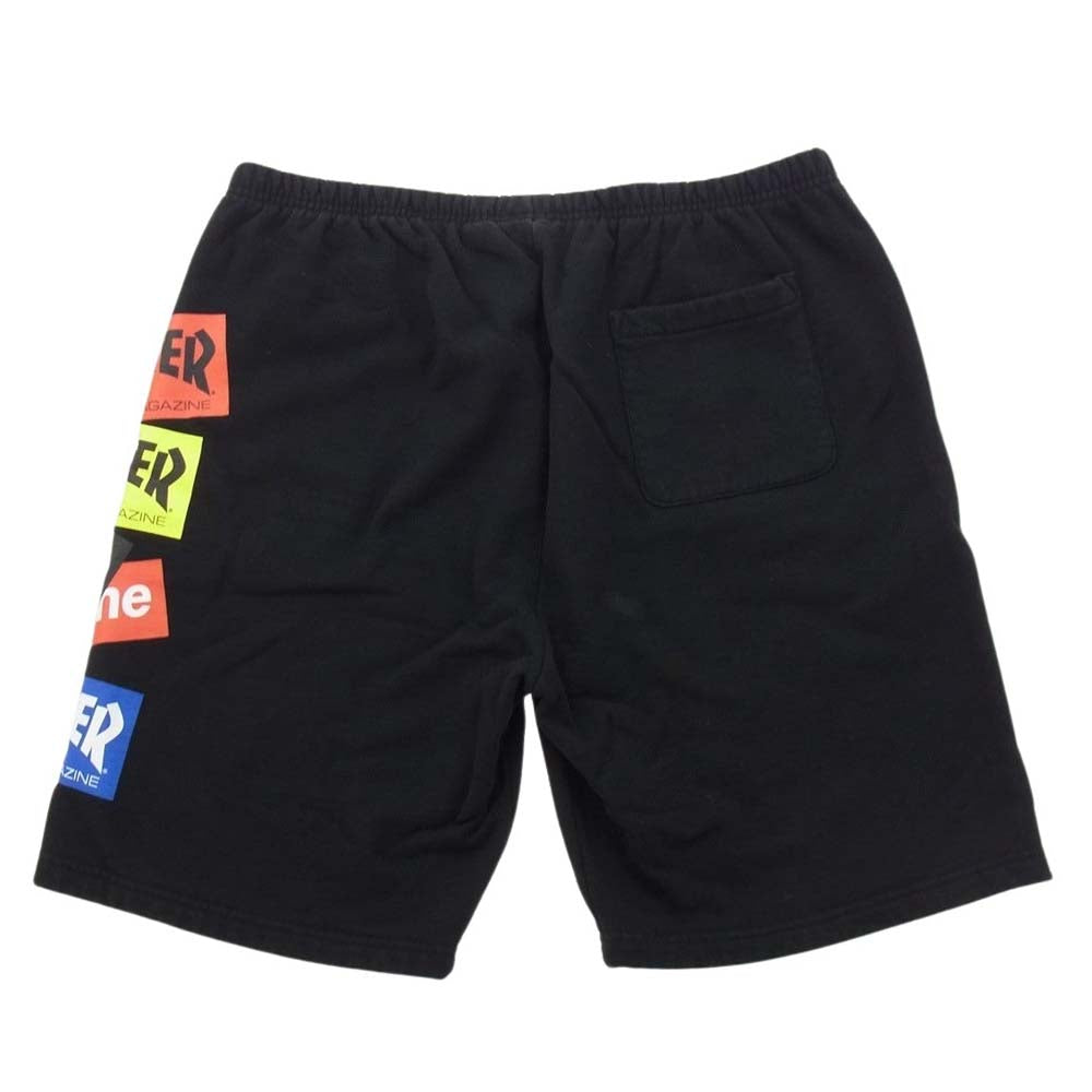 Supreme シュプリーム 21AW × THRASHER スラッシャー MULTI LOGO SWEAT SHORTS マルチロゴ スウェット ショーツ ショート パンツ ブラック系 XL【中古】