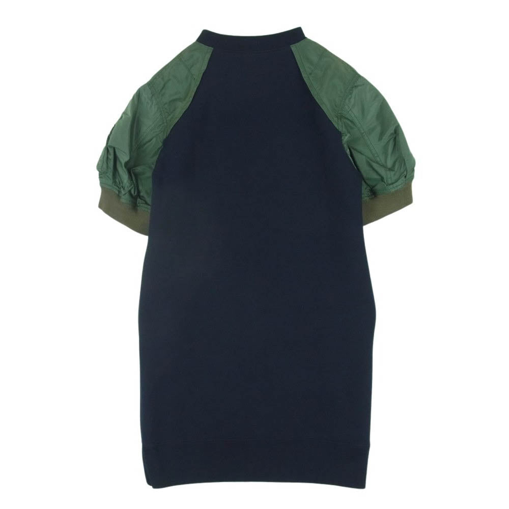 Sacai サカイ 22-06295 Sponge Sweat スポンジ スウェット MA-1 ワンピース ダークネイビー系 グリーン系 212 2【美品】【中古】