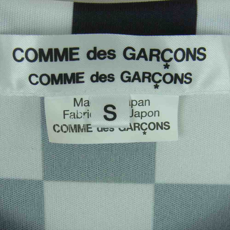 COMME des GARCONS コムデギャルソン AD2023 RM-T023 コムコム 24SS 市松柄 チェック フリル ワンピース ホワイト系 ブラック系 S【極上美品】【中古】