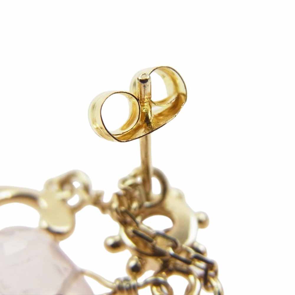 ete エテ ストーン付 ピアス ゴールド系 クリア系【中古】