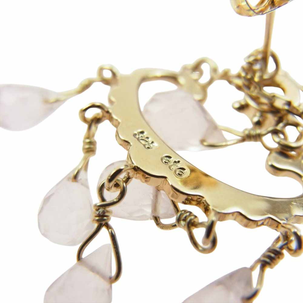 ete エテ ストーン付 ピアス ゴールド系 クリア系【中古】