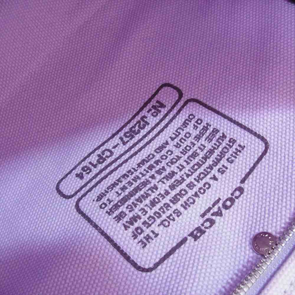 COACH コーチ CP164 ステッチ ロゴ刺繍 キャンバス 2WAY ショルダー ハンド バッグ パープル系【新古品】【未使用】【中古】