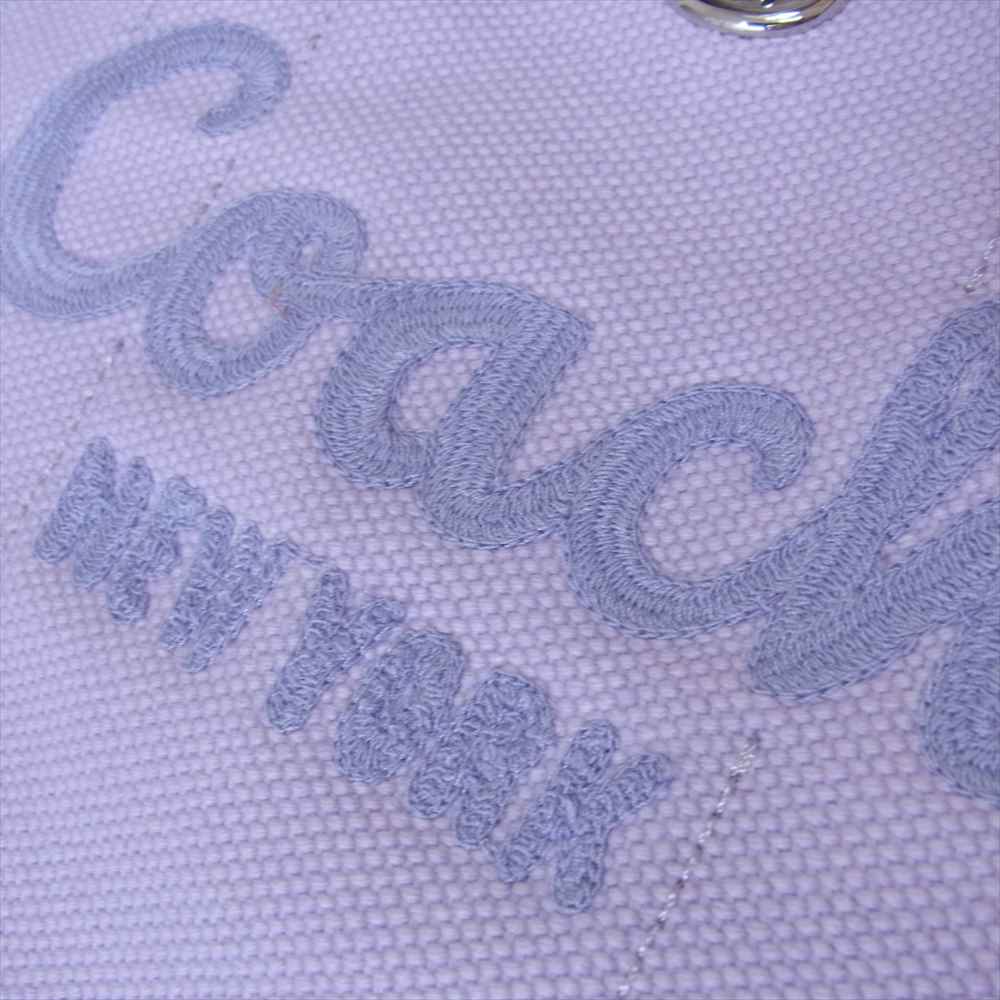 COACH コーチ CP164 ステッチ ロゴ刺繍 キャンバス 2WAY ショルダー ハンド バッグ パープル系【新古品】【未使用】【中古】