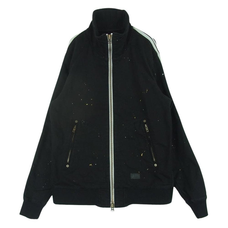 TMT ティーエムティー 19AW TJK-F1904 BLACK DENIM TRACK JACKET ペイント加工 ダメージ加工 サイドライン デニム トラック ジャケット ブラック系 L【中古】