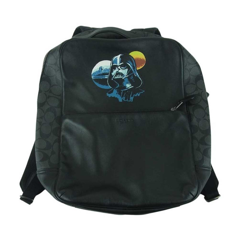 COACH コーチ F79949 Star Wars スターウォーズ ダースベイダー Backpack シグネチャーロゴ バックパック リュック バッグ ブラック系 グレー系【中古】