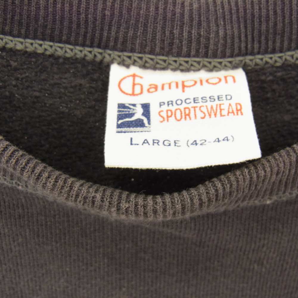 Champion チャンピオン 復刻 ランタグ クルーネック カレッジプリント スウェット ダークネイビー系【中古】