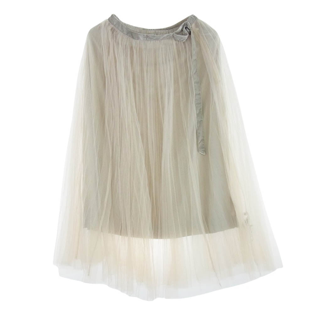 フレイアイディー FWFS234089 プリーツ チュール ロング スカート グレー系 オフホワイト系 1【中古】