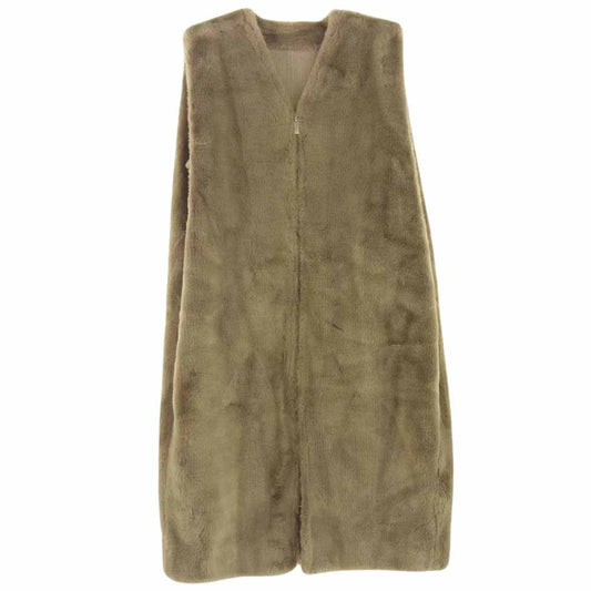 スタイリング ロング ファー ベスト ジレ グレー系 サイズ表記不明【中古】