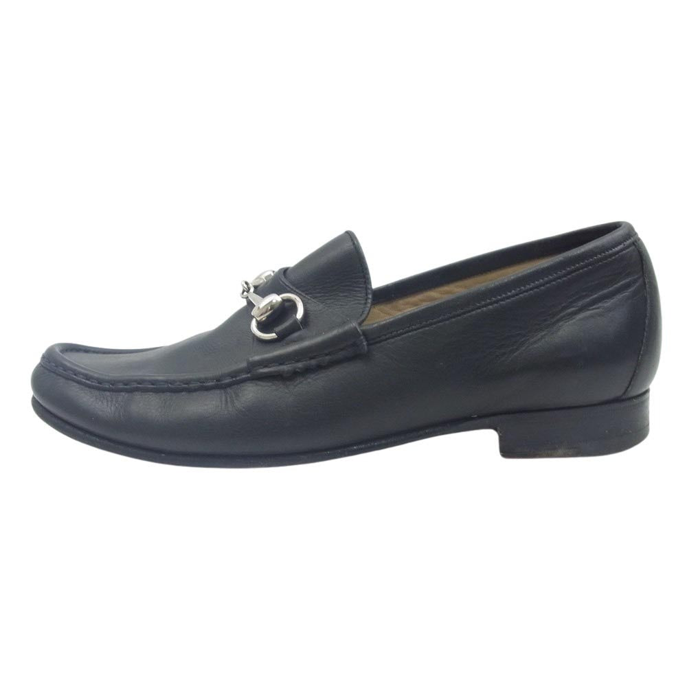 GUCCI グッチ 110 0000 2 HORSE BIT LOAFER ホースビット レザー ローファー ブラック系 6E【中古】