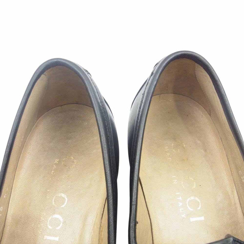 GUCCI グッチ 110 0000 2 HORSE BIT LOAFER ホースビット レザー ローファー ブラック系 6E【中古】