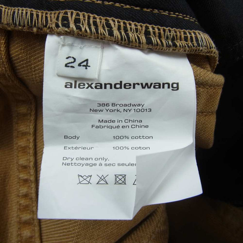 Alexander Wang アレキサンダーワン 1WC3224511 RAVER JEAN WITH BELT ベルト ベルテッド デニム パンツ ライトブラウン系 24【美品】【中古】