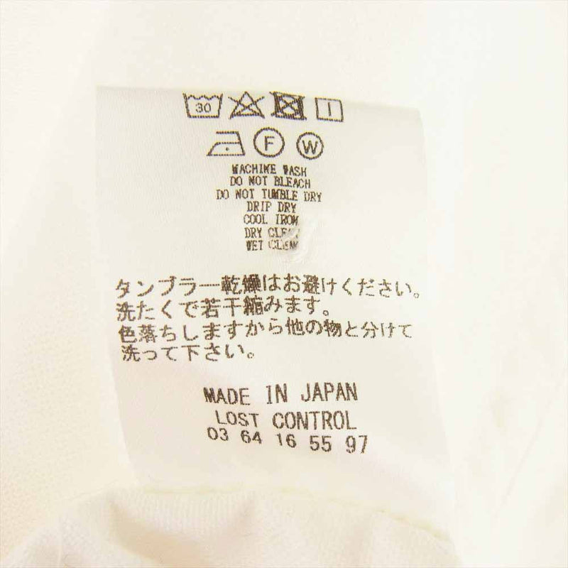 LOST CONTROL ロストコントロール L22S1-2011 Oxford Band Collar SH 刺繍ポケット オックスフォード バンドカラー 長袖 シャツ ホワイト系 4【中古】