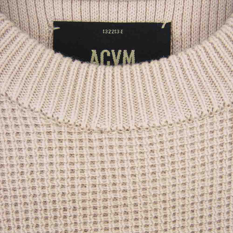 ADDICT CLOTHES アディクトクローズ ACVM PADDED WAFFLE COTTON KNIT コットン ワッフル ニット  ベージュ系 44【中古】