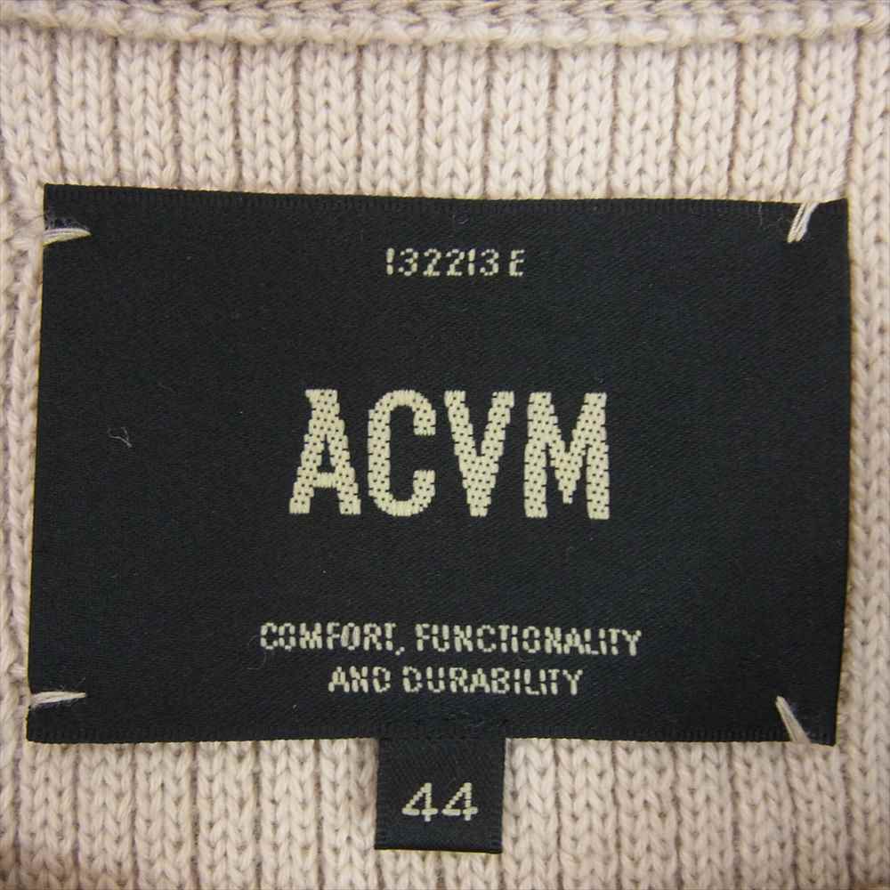 ADDICT CLOTHES アディクトクローズ ACVM PADDED WAFFLE COTTON KNIT コットン ワッフル ニット  ベージュ系 44【中古】